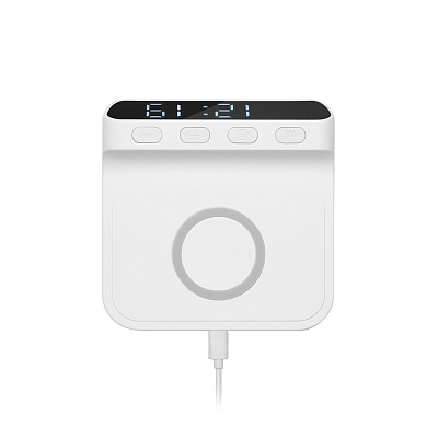 Зарядная станция с часами 15W Ригель (Rigel), белая