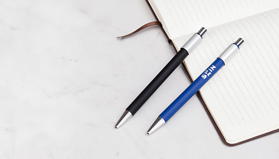 Ручка шариковая "Spin" с 6ти-гранным спиннером, покрытие soft touch, черный