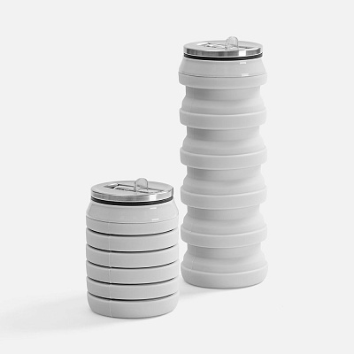 Складная бутылка для воды Folla, серая (Серый)