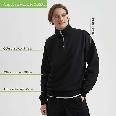 Толстовка на молнии унисекс Флоу (Flow), черная