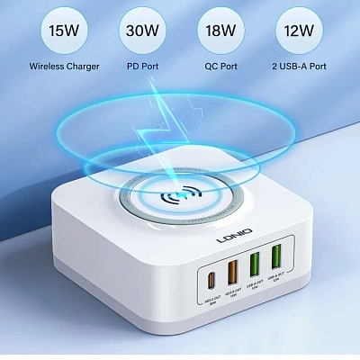 Беспроводное ЗУ 5в1 LDNIO AW004