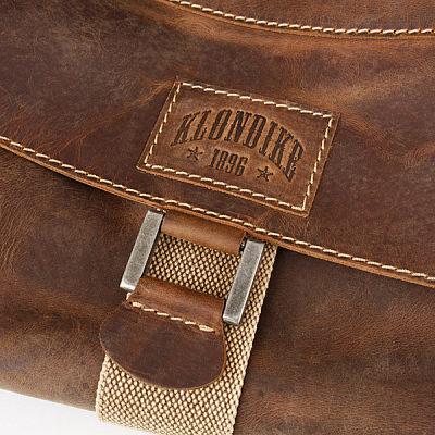 Сумка дорожная KLONDIKE Native, натуральная кожа в коричневом цвете, 52 х 25 х 35 см