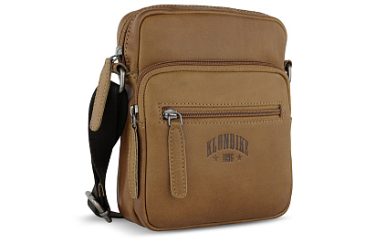 Сумка через плечо KLONDIKE GOLD «Lara», натуральная кожа в коньячном цвете, 19 х 20,5 х 6,5 см