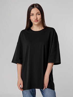 Футболка унисекс оверсайз Crosstown, темно-синяя (Чёрный)