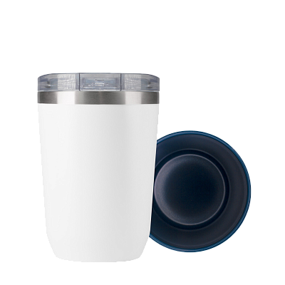 Термокружка вакуумная с керамическим покрытием Arctic, белый/синий (Белый, синий)