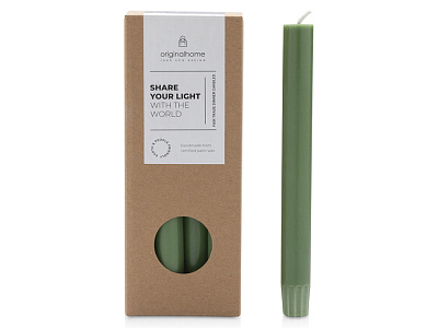 Набор столовых свечей, 10 шт. (Зеленый)