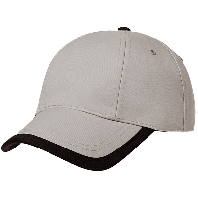 Бейсболка Honor, серая с черным кантом (Серый)