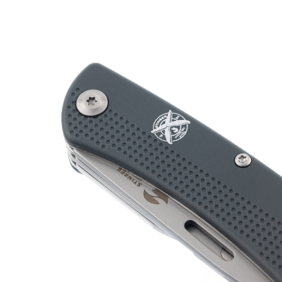 Нож перочинный Stinger, 103 мм, 10 функций, материал рукояти АБС-пластик (серый)