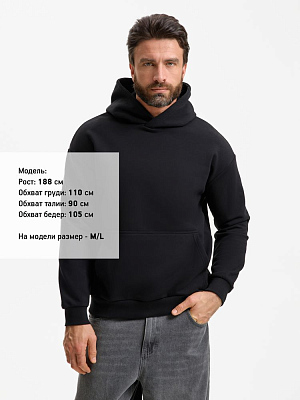 Худи унисекс оверсайз Daylero, черное