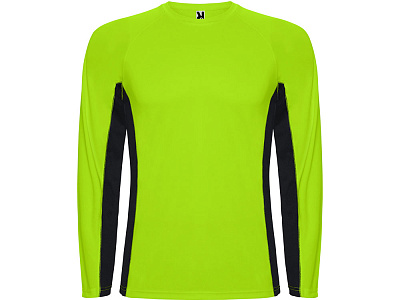 Футболка с длинным рукавом Shanghai мужская (Неоновый зеленый/черный)