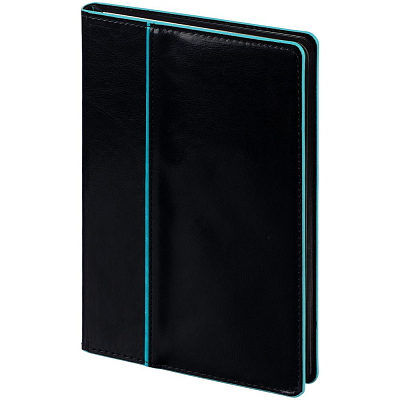 Ежедневник Alanis, недатированный, черный с голубым (Голубой)