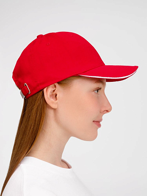 Бейсболка Buffalo, красная с белым