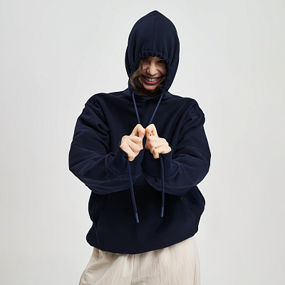 Худи релакс унисекс Адвенче (Adventure), темно-синий