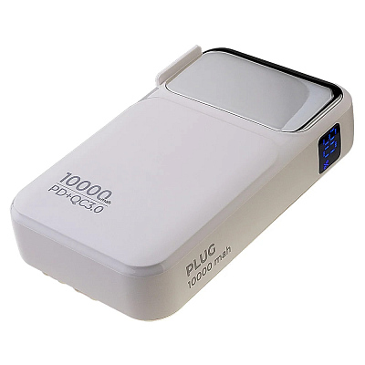 ПЗУ с функцией СЗУ Perfeo PLUG 10000  (Белый)