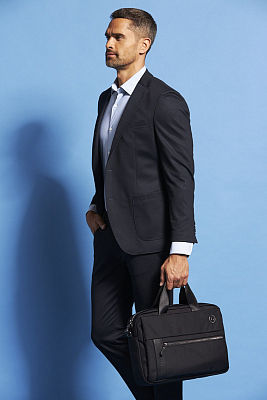 Портфель мужской BUGATTI Nero 15'', чёрный, нейлон 1680D/кожа, 42х10х30 см