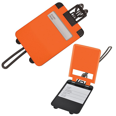 Бирка багажная "Чемодан"; оранжевый, 5.6*7.8 см; пластик; (Оранжевый) Бирка багажная "Чемодан"; оранжевый, 5.6*7.8 см; пластик; (Оранжевый)