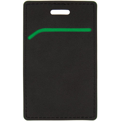 Чехол для пропуска Multimo, черный с зеленым (Зеленый)