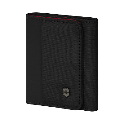 Бумажник VICTORINOX Travel Essentials Tri-Fold Wallet, чёрный, полиэстер, 9x2x10 см