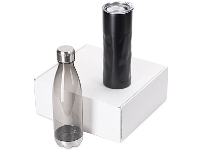 Подарочный набор с термокружкой и бутылкой Water cross (Чёрный)