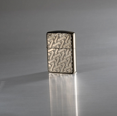 Зажигалка ZIPPO Armor® с покрытием High Polish Black Ice®, латунь/сталь, чёрная, 38x13x57 мм