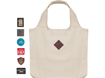 Сумка-шоппер Revest из переработанного хлопка 320 г/м2 с патчем (Натуральный)