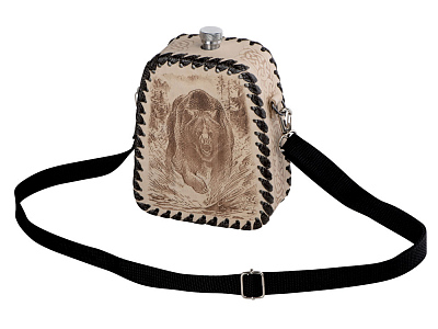 Фляга (Серебристый, бежевый)