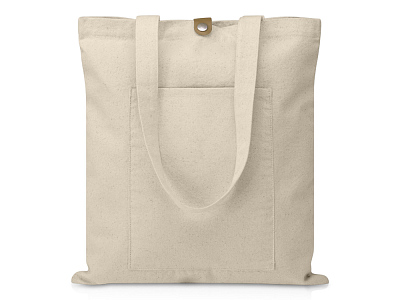 Cумка Clip из хлопка 340 г/м2 с застежкой из экокожи (Натуральный)