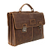 Портфель KLONDIKE Native, натуральная кожа в коричневом цвете, 40 х 11 х 31 см - Фото 2