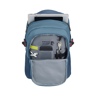 Рюкзак WENGER NEXT Ryde 16", синий/деним, переработанный ПЭТ/Полиэстер, 32х21х47 см, 26 л.