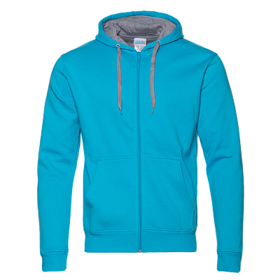 Толстовка мужская STAN с капюшоном на молнии футер с начёсом 280, 17 (Бирюзовый)