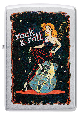 Зажигалка ZIPPO Cool Chick с покрытием Satin Chrome, латунь/сталь, серебристая, 38x13x57 мм