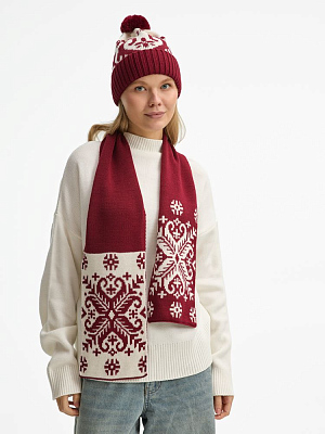 Шапка Wintertude, красная с белым