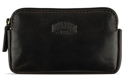 Ключница KLONDIKE MOUNTAIN «Tommy», натуральная кожа в темно-коричневом цвете, 12,5 х 7,5 х 1,5 см (Коричневый)