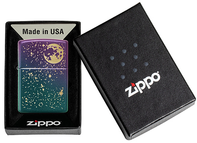 Зажигалка ZIPPO Starry Sky с покрытием Iridescent, латунь/сталь, фиолетовая, матовая, 38x13x57 мм