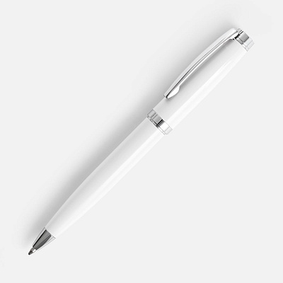 Ручка шариковая Letra Chrome, глянцевая, белая (Белый)