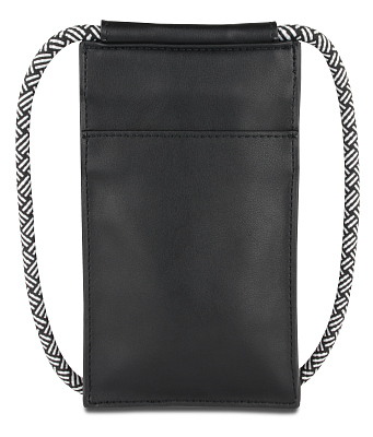 Сумка-чехол для мобильного телефона BUGATTI Almata, чёрная, полиуретан, 11x2x18 см