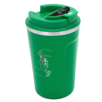 Термокружка Moon с дисплеем, 380мл, темно-зеленая