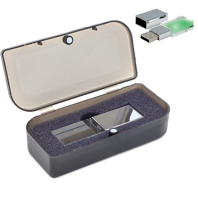 Флешка Moon 16 Гб в футляре  (Зеленый)