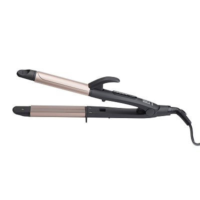 Щипцы-плойка 2-в-1 DEWAL BEAUTY Fancy, черные (Черный)