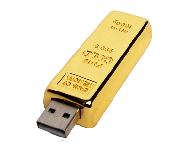 USB 3.0- флешка на 32 Гб в виде слитка золота (Золотистый)