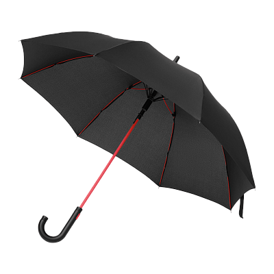 Зонт-трость Квантум (Quantum), черный/красный (Черный, красный)