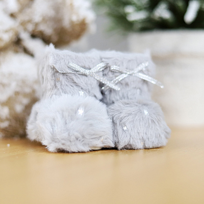 Новогоднее украшение (валенки) Бутс,серый (Серый)
