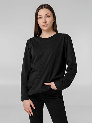Футболка с длинным рукавом Lehta, черная (Чёрный)