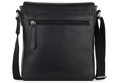 Сумка через плечо KLONDIKE GOLD «Taylor», натуральная кожа в черном цвете, 22 х 23,5 х 5,5 см