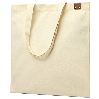 Сумка для покупок IVORY 325 г/м² с PU нашивкой  (Коричневый)