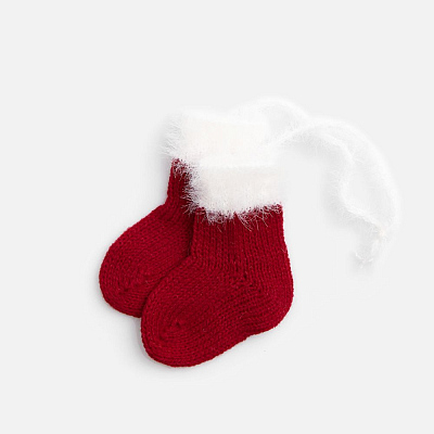 Подвеска на елку «Вьюжка», носочки, красная (Красный)