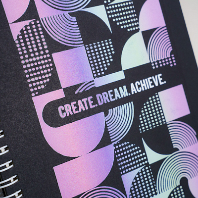 Блокнот на двойной пружине HELIX, 143 х 205 мм, черный с голубым, блок в линейку