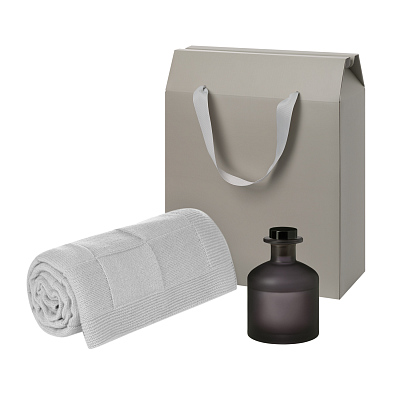 Подарочный набор Mizu, Cella Soft  (диффузор, плед) (Серый)