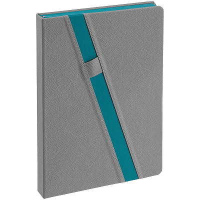 Ежедневник Rubikon на заказ, недатированный серо-бирюзовый (Бирюзовый)