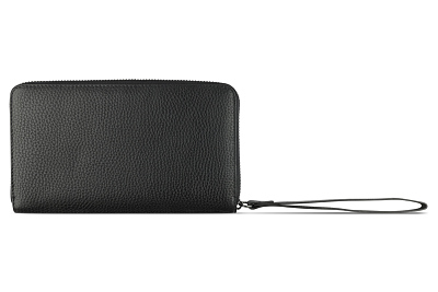 Кошелёк женский BUGATTI Elsa с ключницей, с RFID, чёрный, воловья кожа/полиэстер, 18,7х3х10,7 см